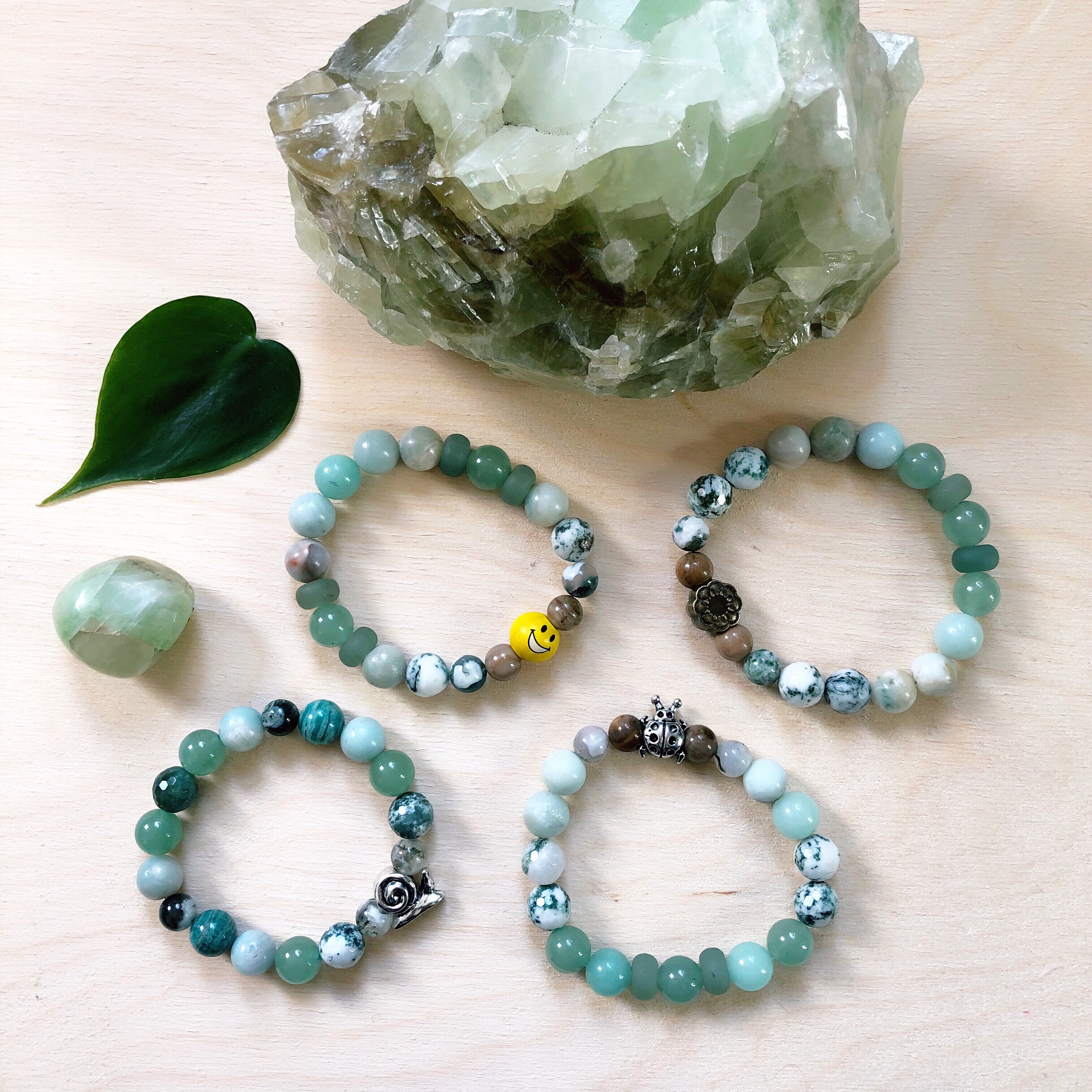 green stone bracelets